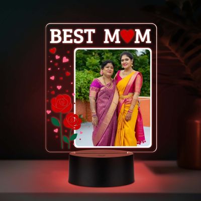 Personalized Best Mom LED Night Lamp with Auto Color Changing Lights (USB Powered)
